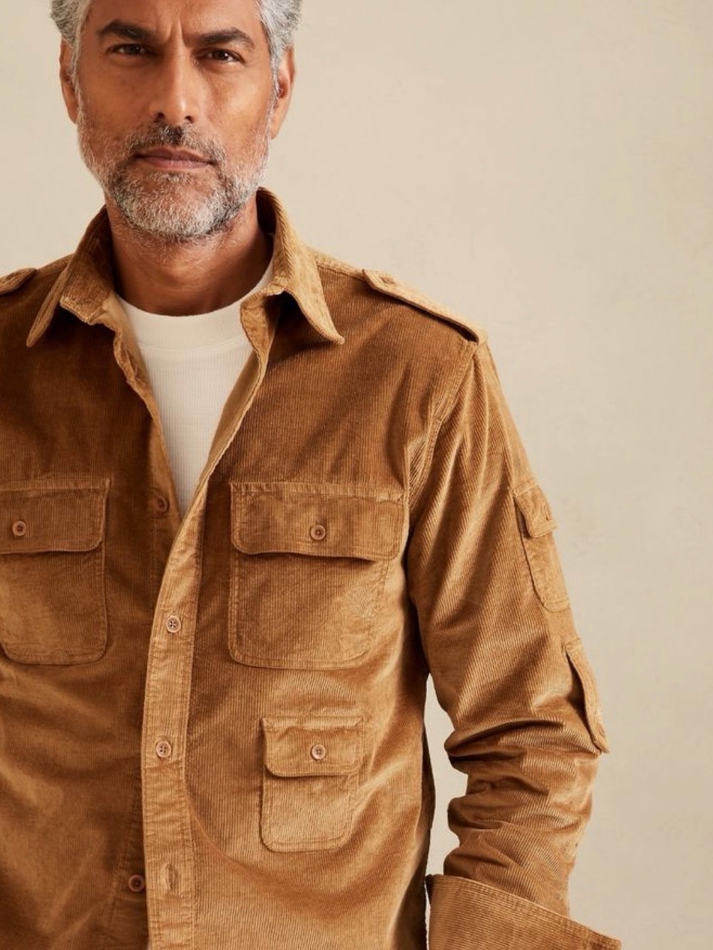 Banana Republic Heritage Explorer Men’s Corduroy Shirt in Camel Brown M